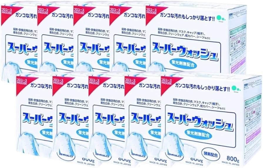 Amazon.co.jp: ミツエイ スーパーウォッシュ 無蛍光粉末洗剤 800g×10個